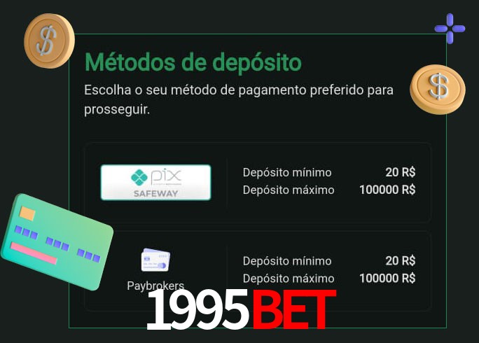 O cassino 1995BET oferece uma grande variedade de métodos de pagamento